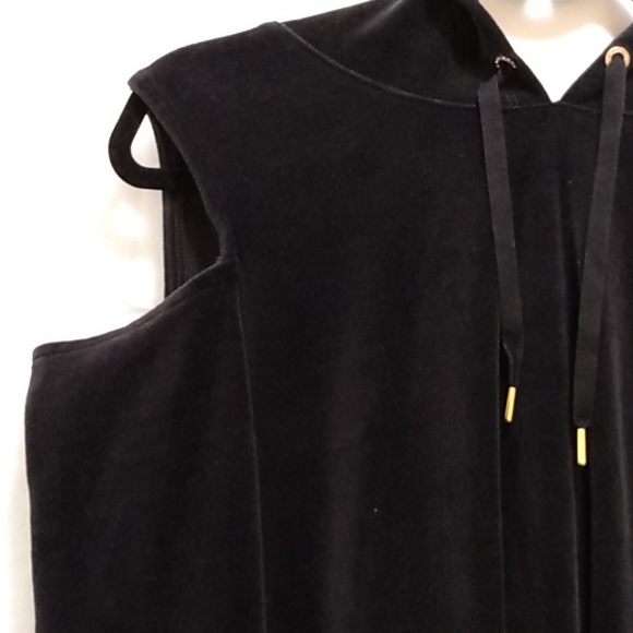 NY & C New York & Company Velour cold shoulder long hoodie large - Picture 2 of 8